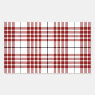 Sticker Rectangulaire Buchanan tartan rouge blanc plaid