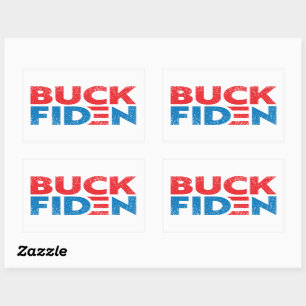 Sticker Rectangulaire Buck Fiden drôle anti Biden pro Trump