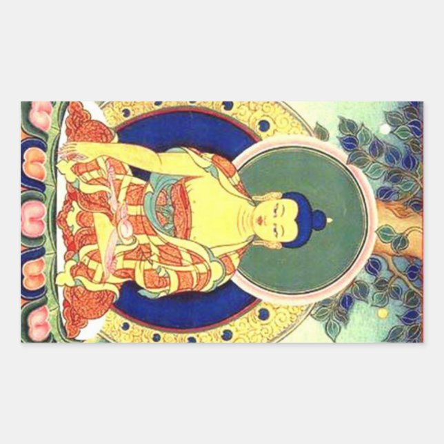 STICKER RECTANGULAIRE BUDDHA (Devant)