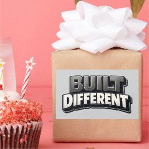 Sticker Rectangulaire BUILT DIFFERENT – Bold Motivational Statement for 