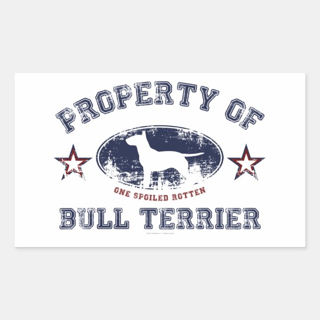 Sticker Rectangulaire Bull Terrier (Devant)