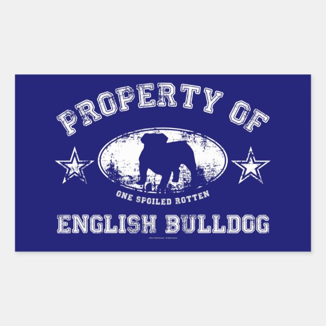 Sticker Rectangulaire Bulldog anglais (Devant)