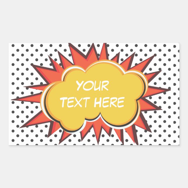 Sticker Rectangulaire Bulle de texte personnalisée d'explosion de bande  (Devant)
