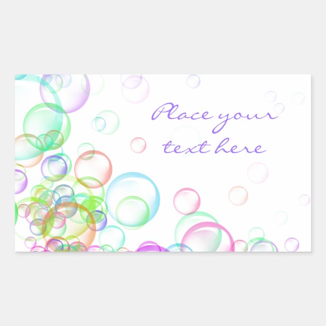 Sticker Rectangulaire Bulles de savon (Devant)