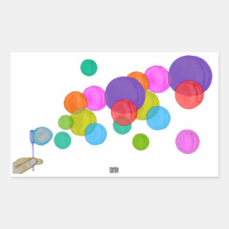 Sticker Rectangulaire Bulles soufflantes (Arc-en-ciel)