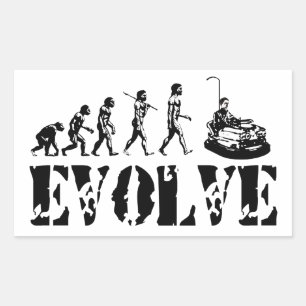 Sticker Rectangulaire Bumper Cars Dodgem Fun Sport Evolution Art