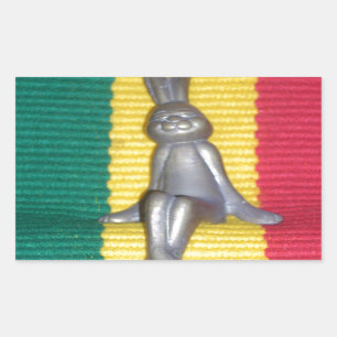 Sticker Rectangulaire Bunny à Rasta Couleurs : Une touche d'art Super