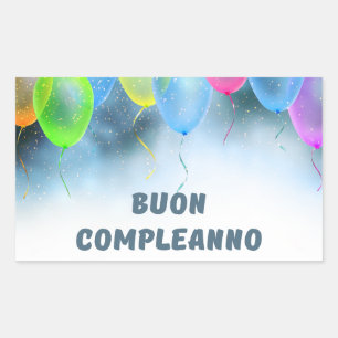 Sticker Rectangulaire Buon compleanno, heureux anniversaire italien