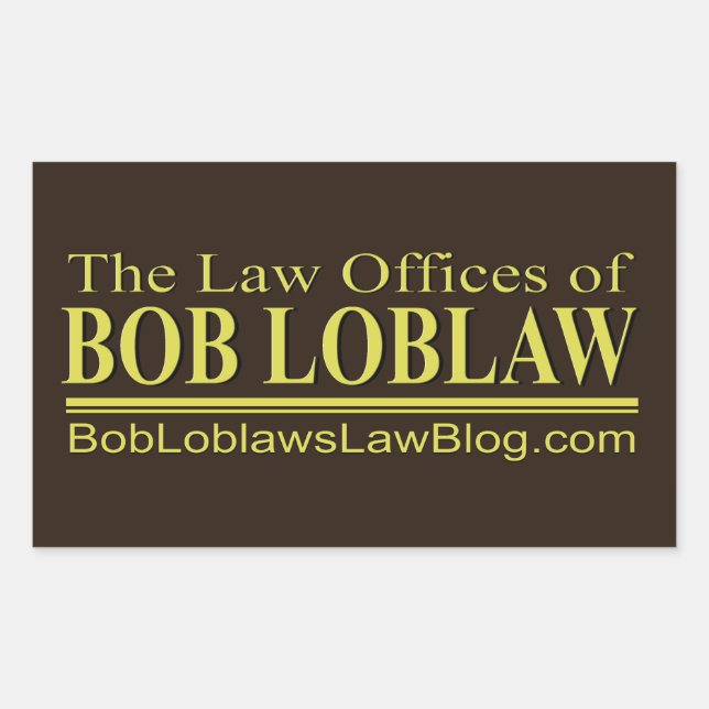 Sticker Rectangulaire Bureaux juridiques de BOB LOBLAW (Devant)