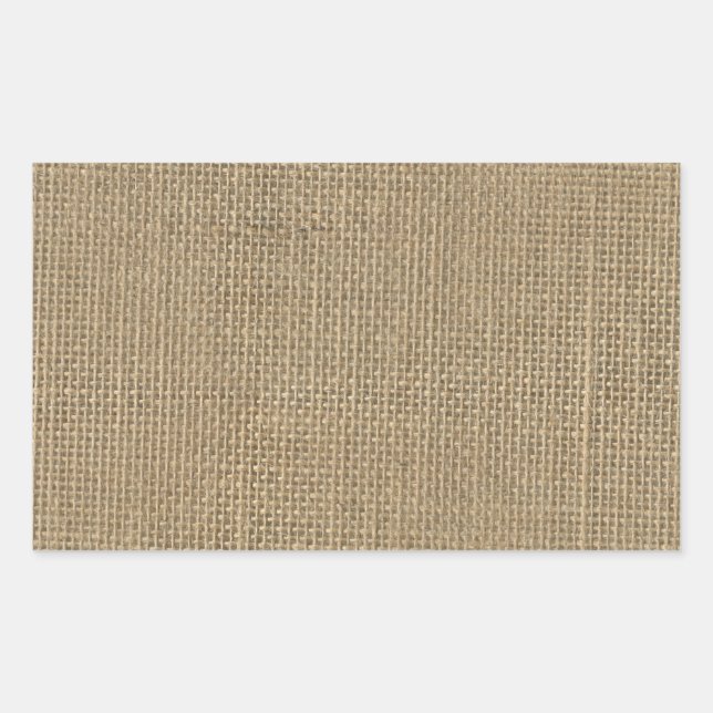 Sticker Rectangulaire Burlap Beige Naturel (Devant)