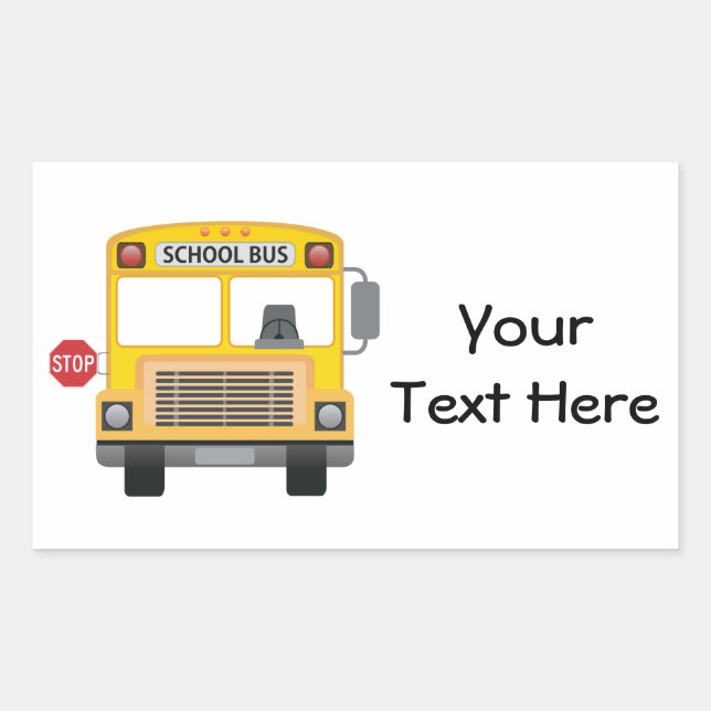 Sticker Rectangulaire Bus scolaire personnalisable (Devant)