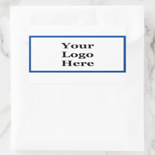 Sticker Rectangulaire Business Deep Blue et White Votre Modèle de logo