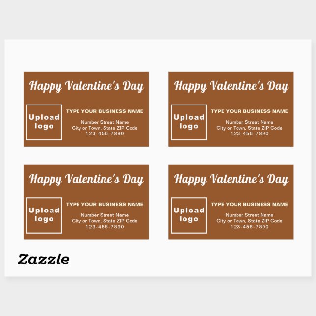 Sticker Rectangulaire Business Valentine Salutation sur Brown (Feuille)