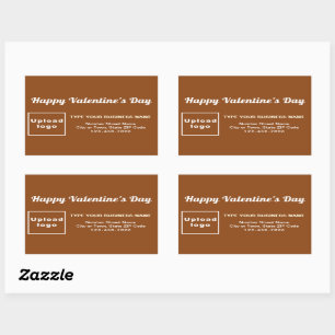 Sticker Rectangulaire Business Valentine Salutation sur Brown