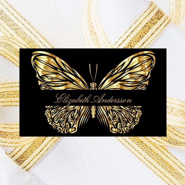 Sticker Rectangulaire Butterfly noir or code QR élégant script (Créateur téléchargé)