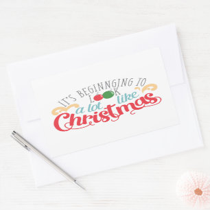 Sticker Rectangulaire Ça commence à ressembler beaucoup à Noël