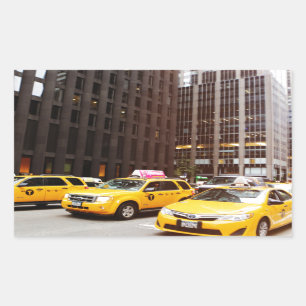 Sticker Rectangulaire Cabines de taxi NYC à New York