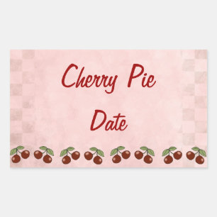 Sticker Rectangulaire Câbles de cuisine cerise
