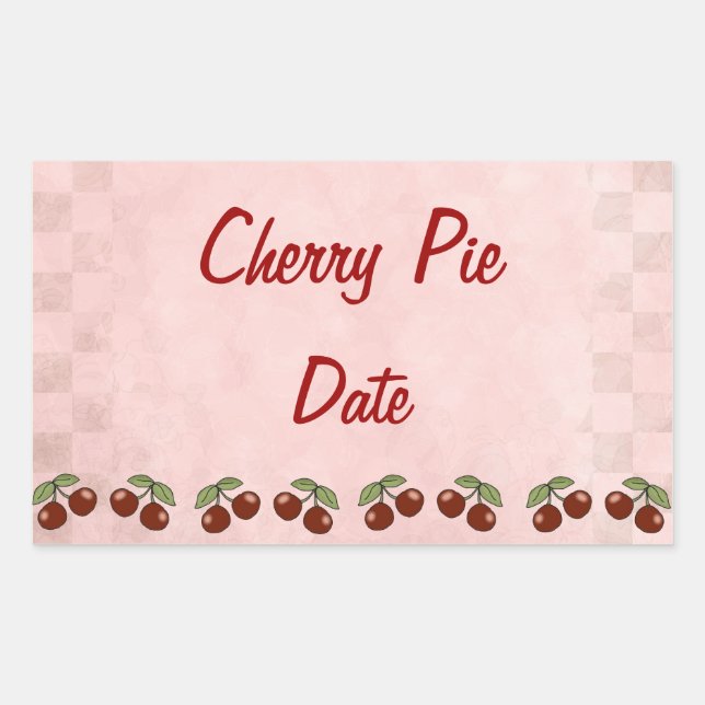 Sticker Rectangulaire Câbles de cuisine cerise (Devant)