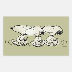 Sticker Rectangulaire cacahuètes   Snoopy Walking Tall
