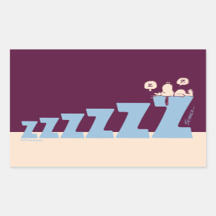 Sticker Rectangulaire cacahuètes   Snoopy & Woodstock Nap