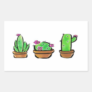 Sticker Rectangulaire Cactus cactus cactus succulents