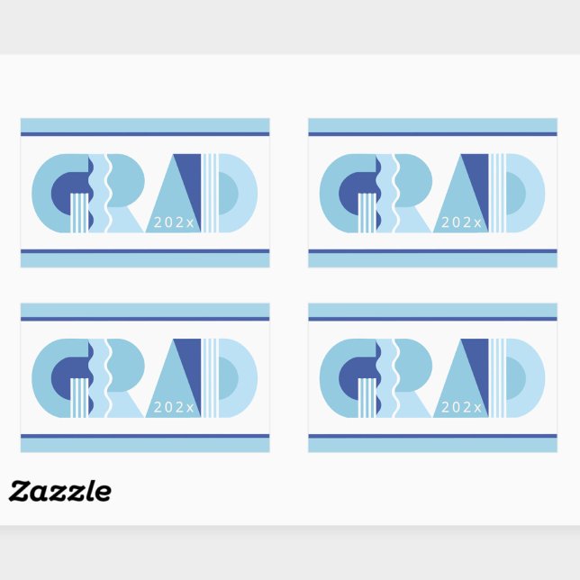 Sticker Rectangulaire Cadeau bleu de la promotion 2026 (Créateur téléchargé)