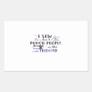 Sticker Rectangulaire Cadeau de couture J'ai mâché pour ne pas frapper