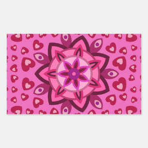 Sticker Rectangulaire Cadeau de Saint-Valentin, fête d'anniversaire avec