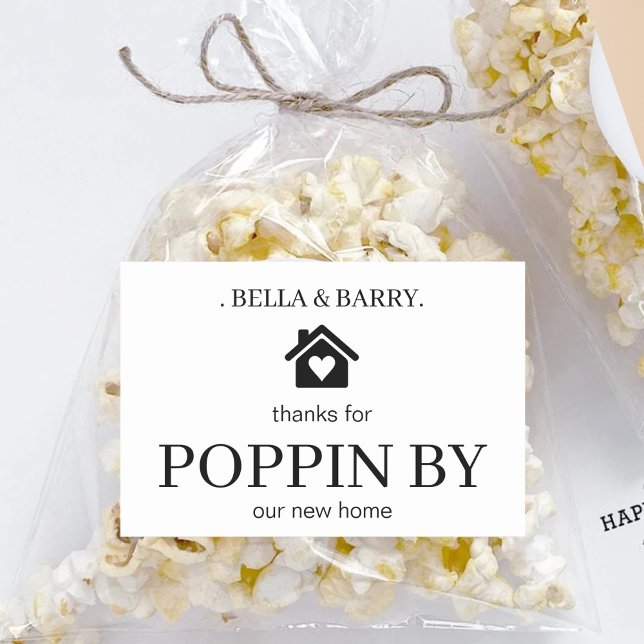 Sticker Rectangulaire Cadeau personnalisé pour une fête de maison ouvert (Créateur téléchargé)