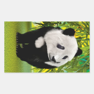 Sticker Rectangulaire Cadeau pour amateur d'animaux mignon ours en peluc