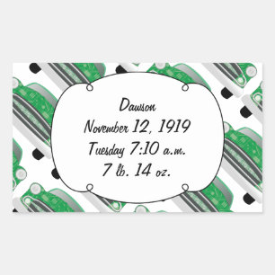 Sticker Rectangulaire Cadeaux de Baby Shower pour Voiture Rétro Sweet Gr
