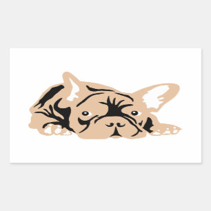 Sticker Rectangulaire Cadeaux de Bouledogue Français