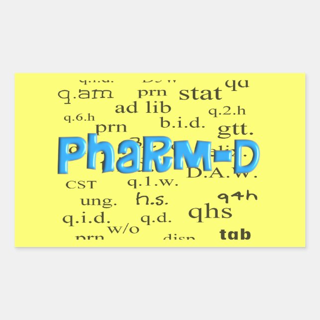 Sticker Rectangulaire Cadeaux Pharm-D étudiant en pharmacie (Devant)