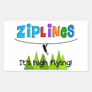 Sticker Rectangulaire Cadeaux pour amateurs de ZipLine