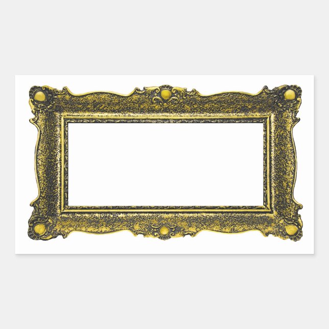 Sticker Rectangulaire Cadre d'image Gold antique (Devant)