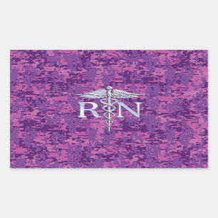 Sticker Rectangulaire Caducée de RN d'infirmier autorisé sur le