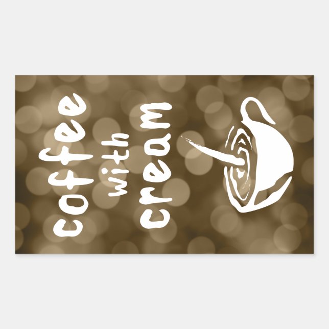 Sticker Rectangulaire café à la crème bokeh (Devant)