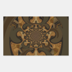 Sticker Rectangulaire Café Brown Flux Kaleidoscope Art Imprimer