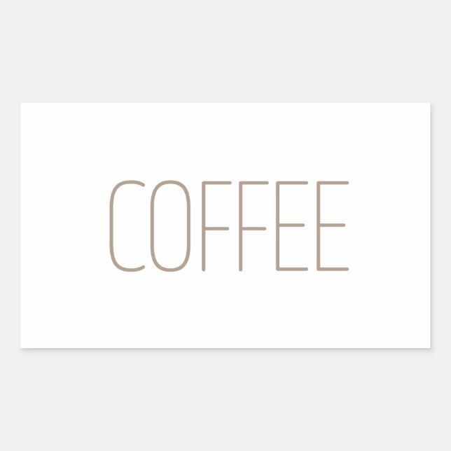 Sticker Rectangulaire Café Brun Élégant (Devant)