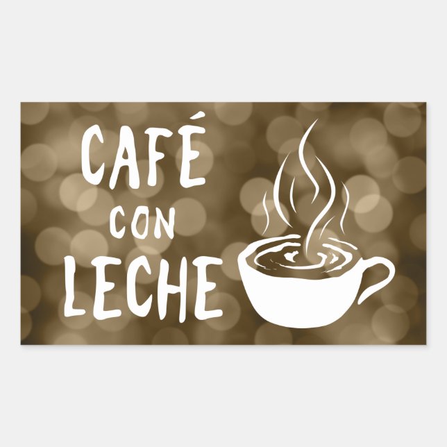 Sticker Rectangulaire café con leche bokeh (Devant)