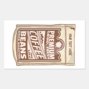 Sticker Rectangulaire Café de qualité supérieure haricots à l'affiche ca
