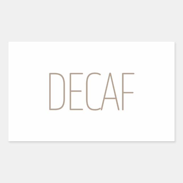 Sticker Rectangulaire Café décaféiné Brun Élégant (Devant)