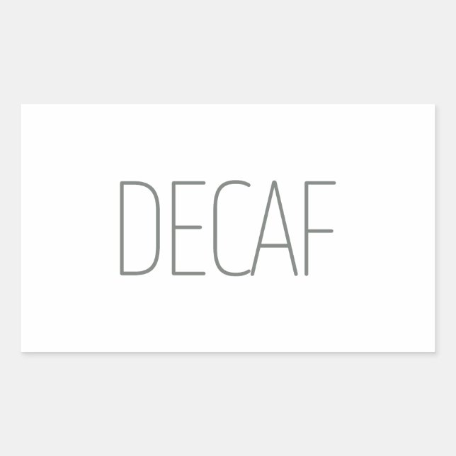 Sticker Rectangulaire Café décaféiné gris élégant (Devant)
