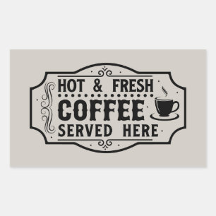 Sticker Rectangulaire Café frais brassé mot art