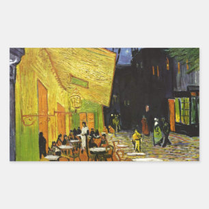Sticker Rectangulaire Café Terrasse à Night Van Gogh