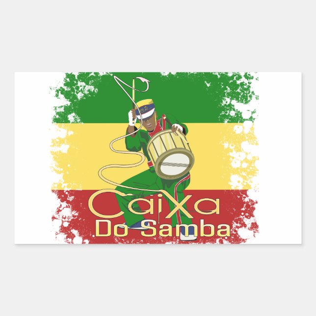 Sticker Rectangulaire Caixa Batucada Samba (Devant)