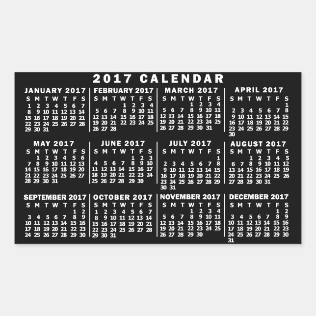 Sticker Rectangulaire Calendrier 2017 (Voir la description pour la nouve (Devant)