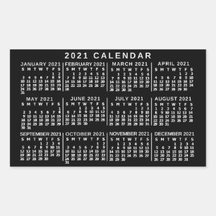 Sticker Rectangulaire Calendrier 2021 (Voir la description pour la nouve