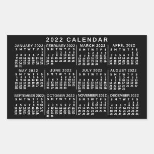 Sticker Rectangulaire Calendrier 2022 (Voir la description pour la nouve